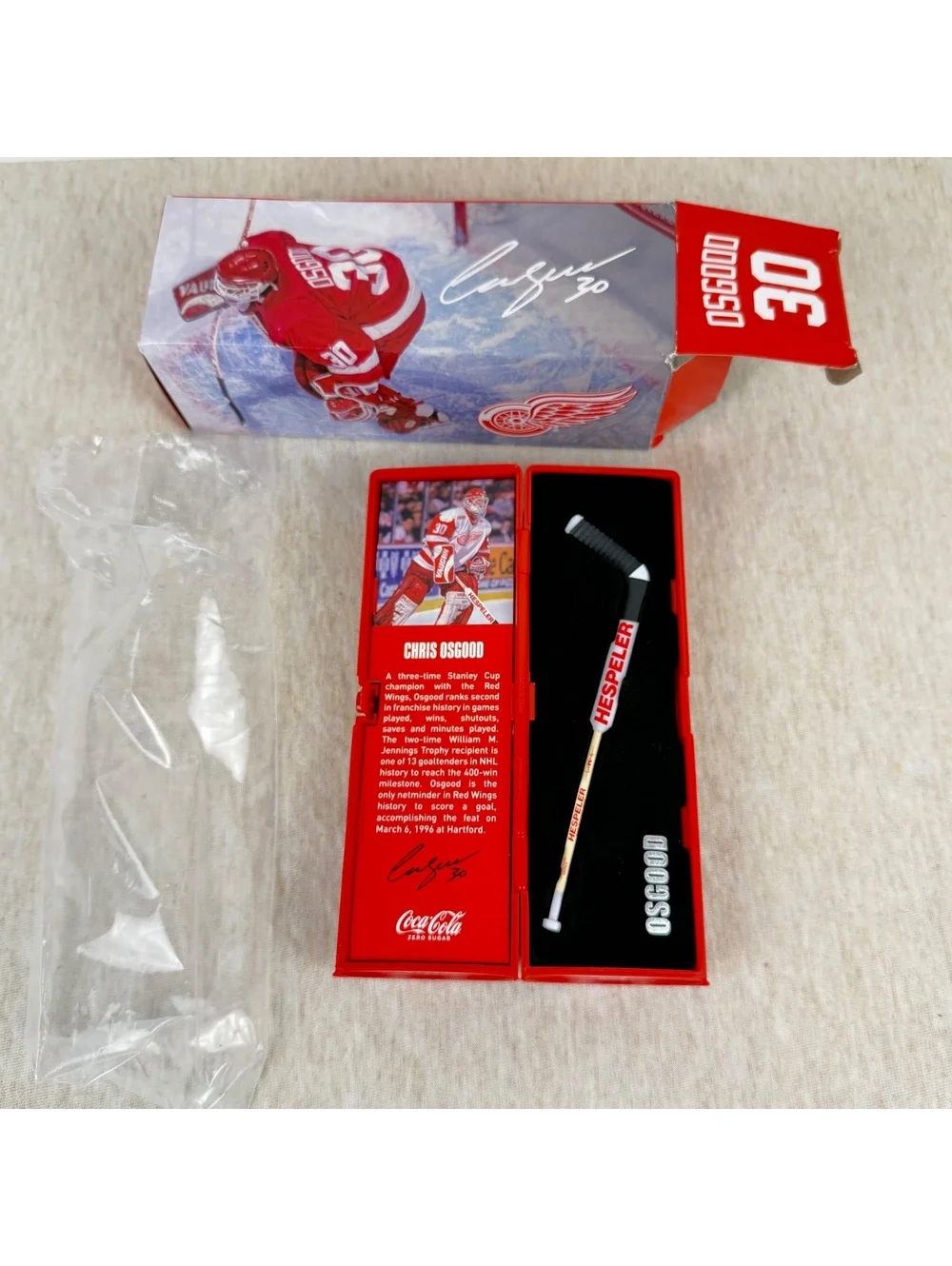 Chris Osgood Detroit Red Wings Mini Stick Coca-Cola Giveaway 2024